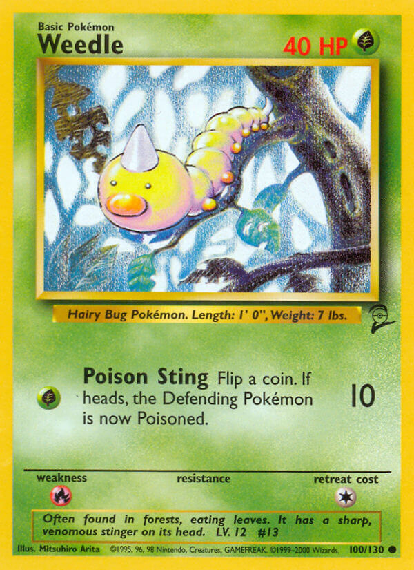 Weedle 2000 Base Set 2 #100/130 Trading Card Lightly Played