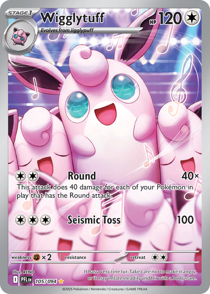 Wigglytuff 2025 Flammes Fantômes Flammes Fantômes #105/094 Quasi neuf