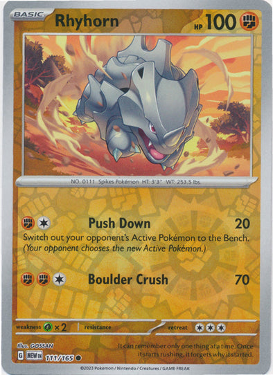 Rhyhorn 2023 151 151 #111/165 Casi Nuevo