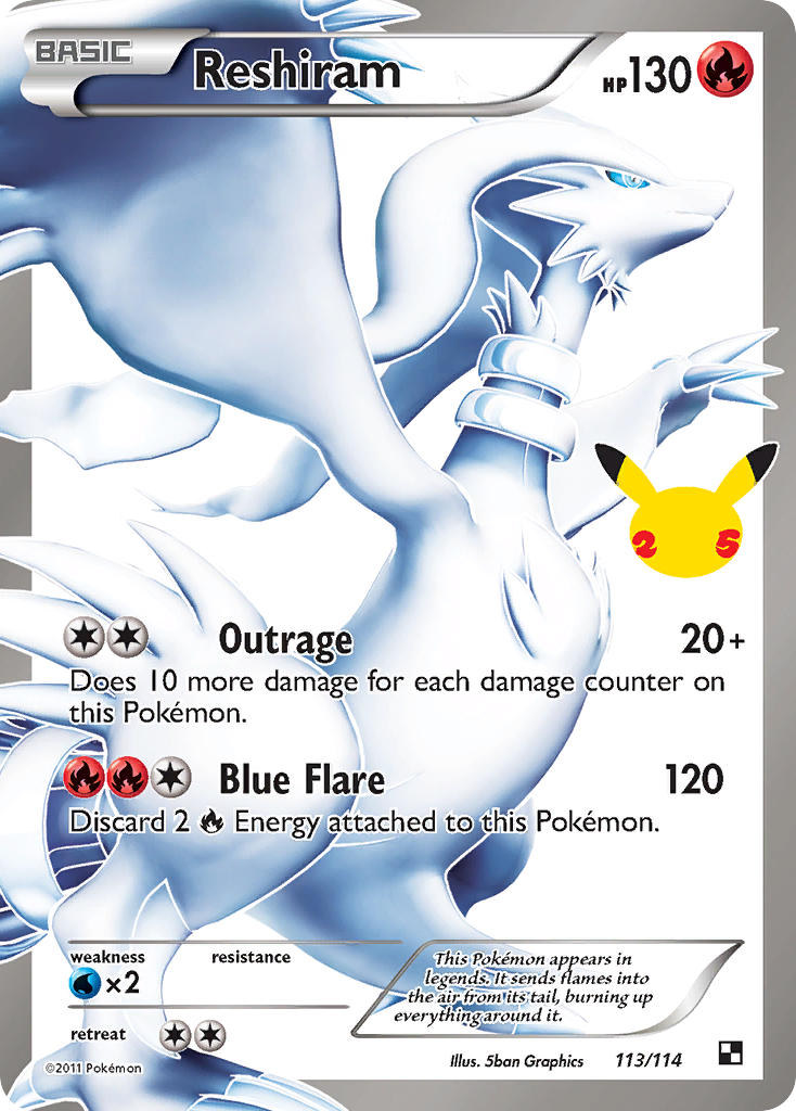 Reshiram #113/114 Celebrations 2021 Near Mint