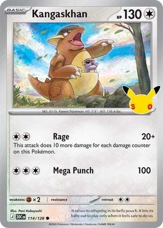 Kangaskhan #114/128 30th Celebration 2026 Near Mint