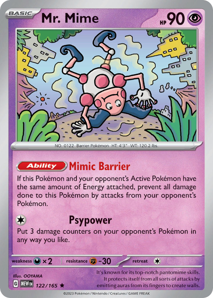 Mr. Mime 2023 151 151 #122/165 Near Mint