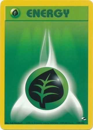 Grass Energy 2000 Gym Heroes Unlimited #129/132 Trading Card Near Mint