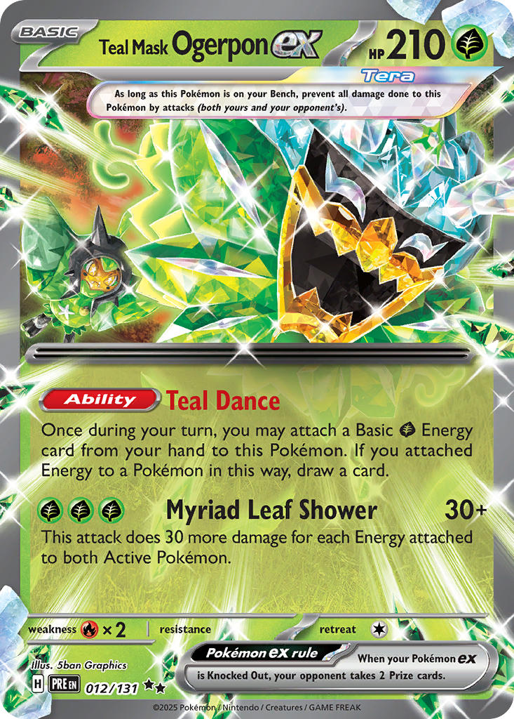 Teal Mask Ogerpon ex #012/131 Prismatic Evolutions 2025 Near Mint