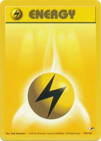 Lightning Energy 2000 Gym Heroes Unlimited #130/132 Trading Card Near Mint