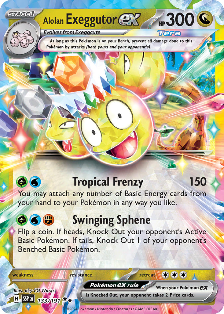 Alolan Exeggutor ex 2024 Chispas Crecientes Chispas Crecientes #133/191 Casi Nuevo