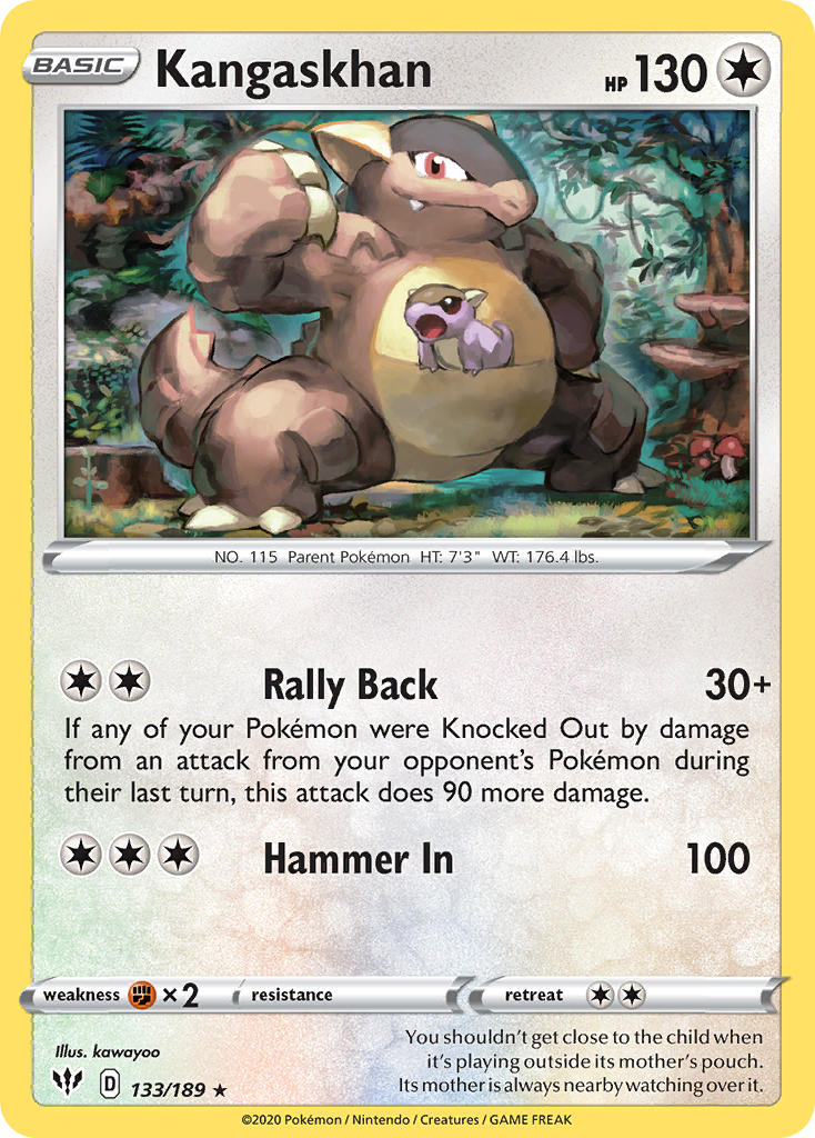 Kangaskhan #133/189 Oscuridad Incandescente 2020 Casi Nuevo