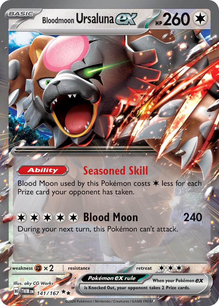 Bloodmoon Ursaluna ex #141/167 Twilight Masquerade 2024 Near Mint