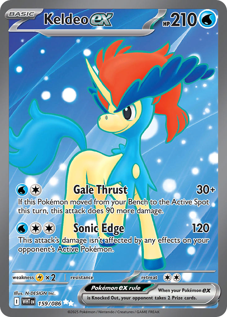Keldeo ex 2025 Llama Blanca Llama Blanca #159/086 Casi Nuevo