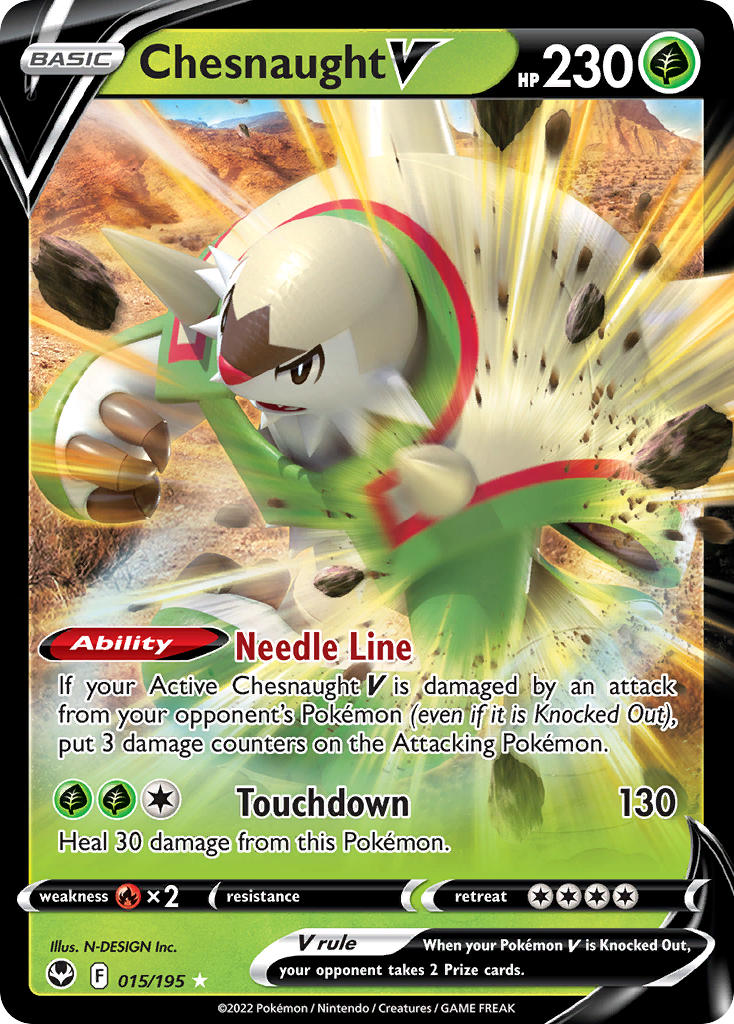 Chesnaught V #015/195 Tempestad Plateada 2022 Casi Nuevo