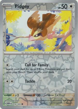 Pidgey 2023 151 151 #016/165 Near Mint