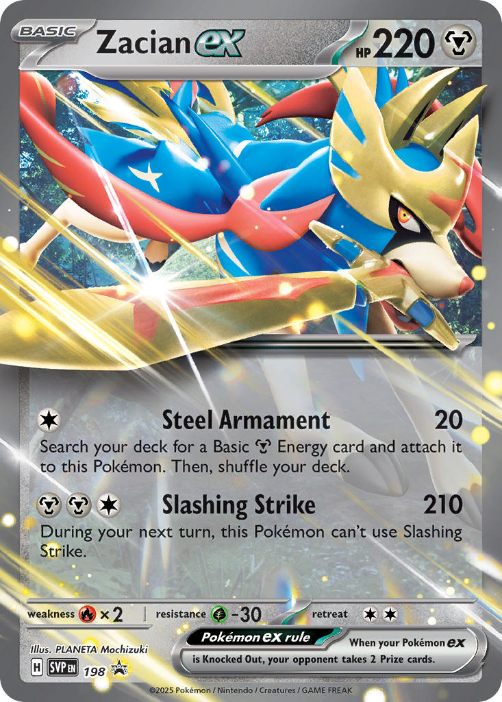 Zacian ex #198 SVP Black Star Promo 2025 Near Mint