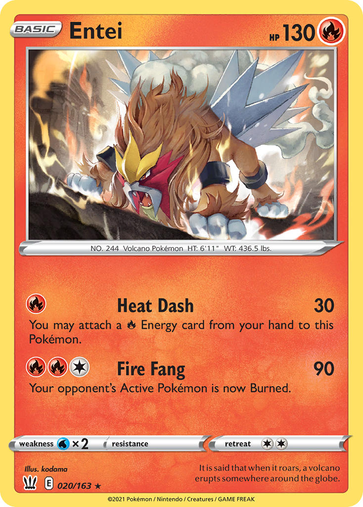 Entei #020/163 Estilos de Combate 2021 Casi Nuevo