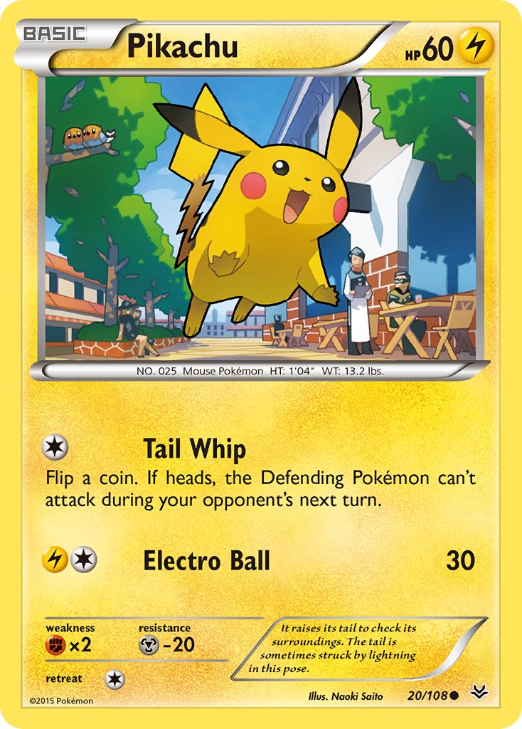 Pikachu #20/108 Cielos Rugientes 2015 Casi Nuevo