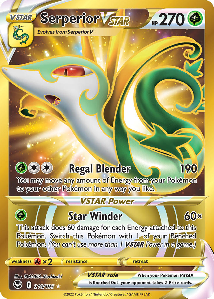 Serperior VSTAR 2022 Silver Tempest Silver Tempest #210/195 Casi nuevo