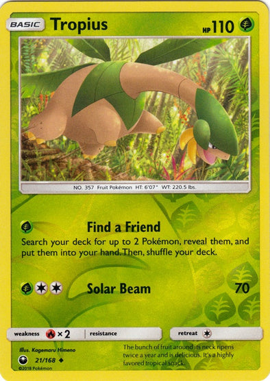 Tropius 2018 Tormenta Celestial Tormenta Celestial #21/168 Casi Perfecto