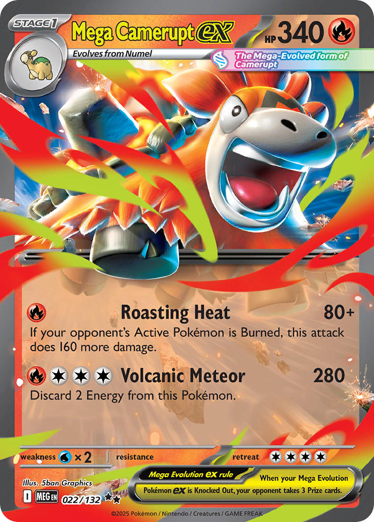 Mega Camerupt ex #022/132 Mega Evolution 2025 Near Mint