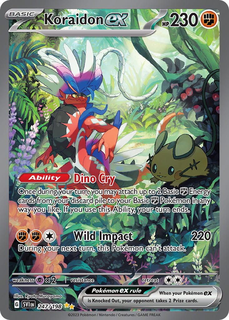 Koraidon ex 2023 Escarlata y Púrpura Escarlata y Púrpura #247/198 Casi Nuevo