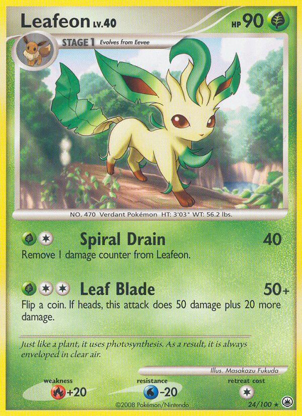 Leafeon 2008 Amanecer Majestuoso Amanecer Majestuoso #24/100 Dañado