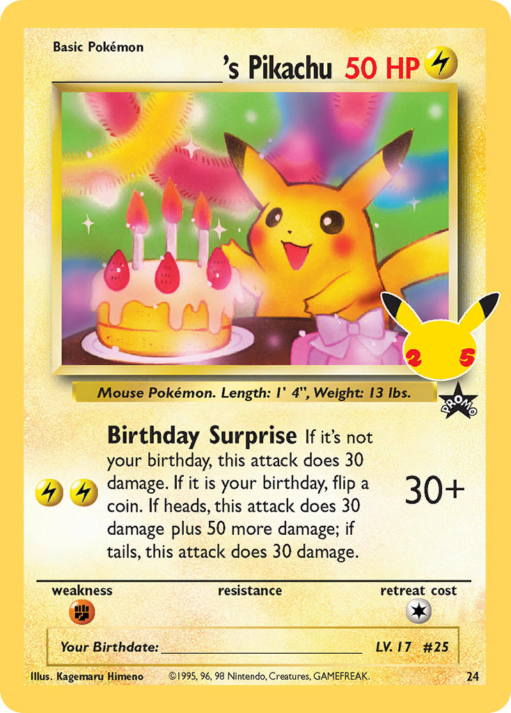 _____'s Pikachu (Birthday Pikachu) #24 Celebrations 2021 Near Mint
