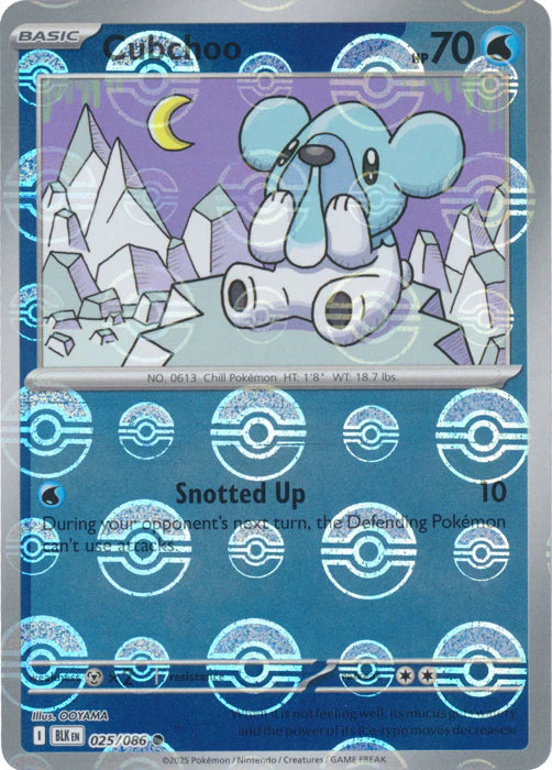 Cubchoo 2025 Flèche Noire Flèche Noire #025/086 État quasi neuf