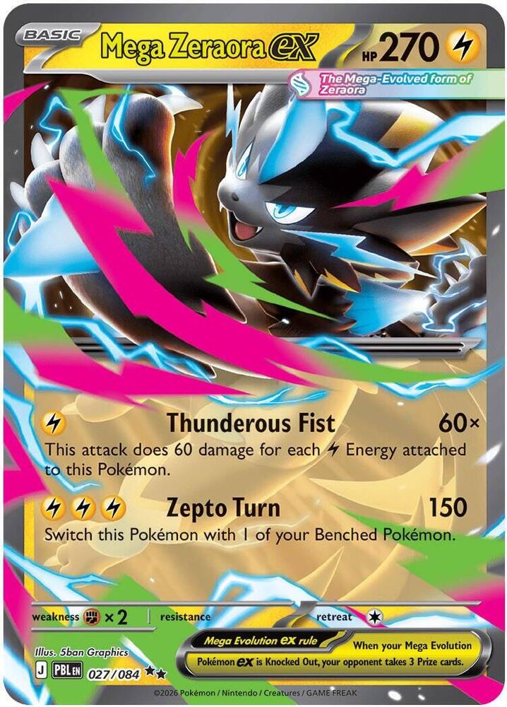 Mega Zeraora ex #027/084 Pitch Black Near Mint