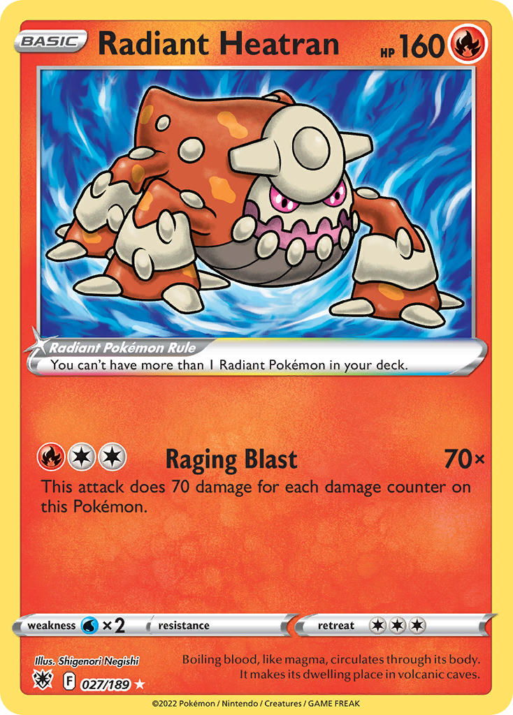 Heatran Radiante #027/189 Resplandor Astral 2022 Casi Nuevo