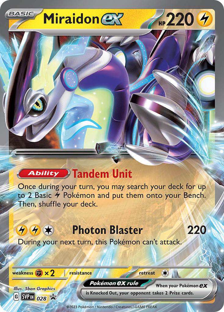 Miraidon ex #028 SVP Black Star Promo 2023 Casi nuevo