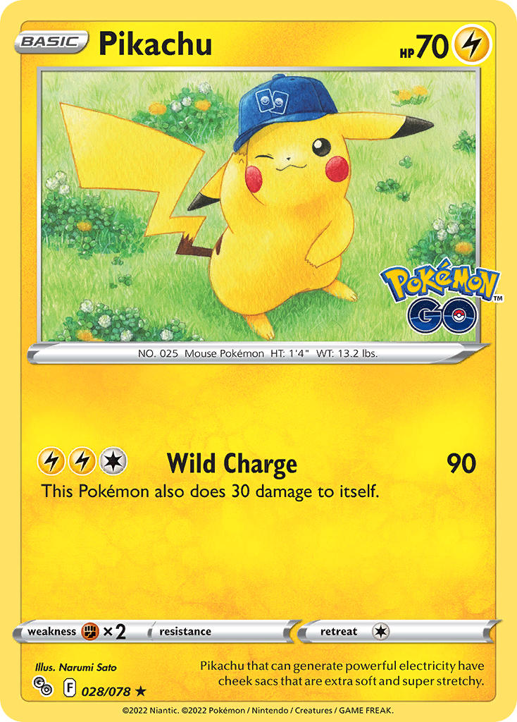 Pikachu #028/078 Pokémon GO 2022 Casi Nuevo