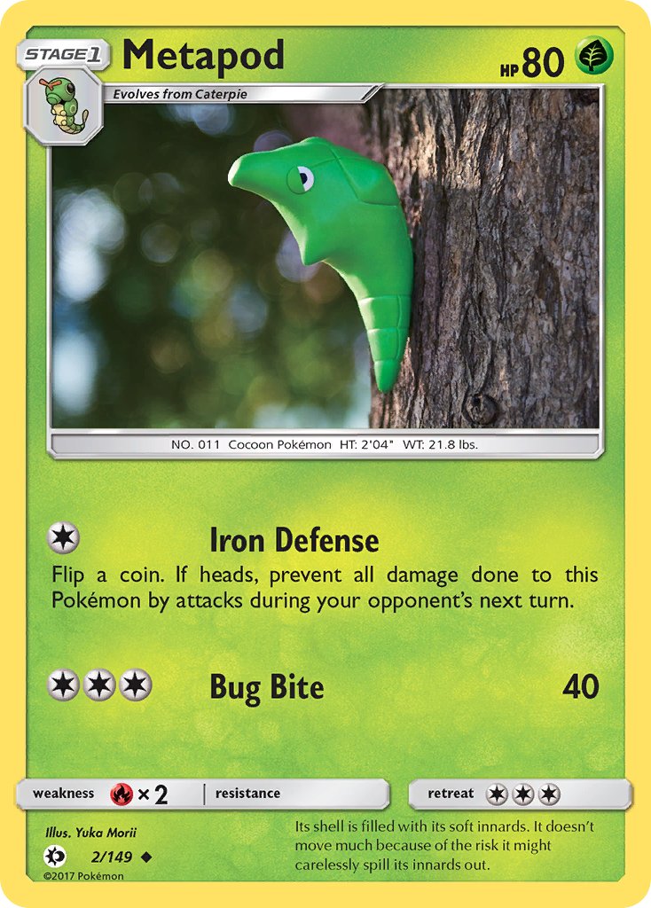 Metapod #2/149 Sol y Luna 2017 Casi Nuevo