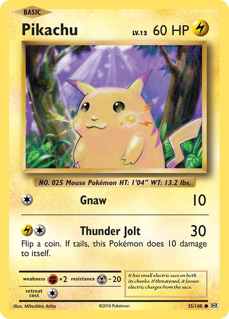 Pikachu 2016 Evolutions Evolutions #35/108 Moderately Played