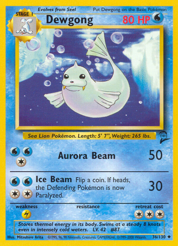 Dewgong 2000 Base Set 2 #36/130 Trading Card Near Mint