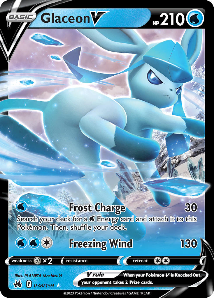 Glaceon V #038/159 Crown Zenith 2023 Near Mint
