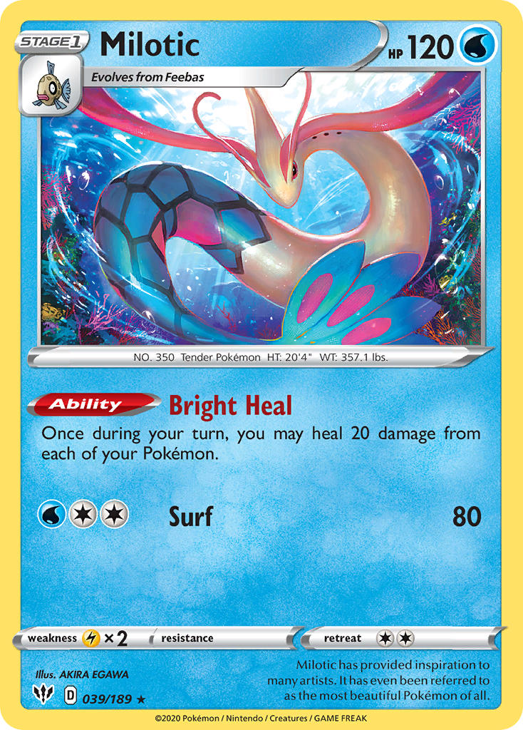 Milotic #039/189 Oscuridad Incandescente 2020 Casi Nuevo