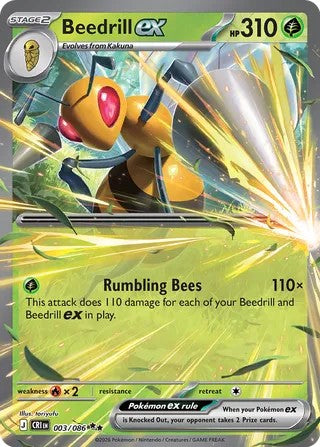 Beedrill ex #003/086 Chaos Rising Casi Nuevo