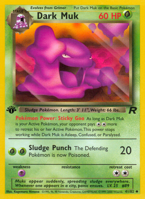Dark Muk 2000 Team Rocket 1st Edition #41/82 Trading Card Near Mint