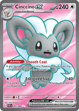 Cinccino ex #105/086 Chaos Rising Near Mint