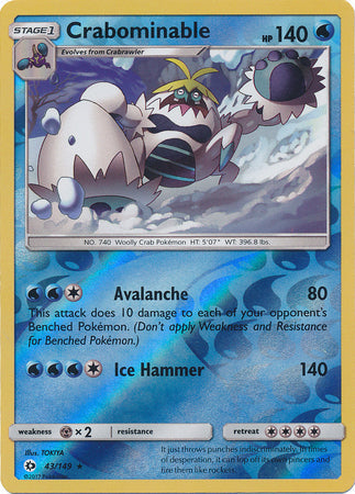 Crabominable 2017 Sun & Moon Sun & Moon #43/149 Near Mint
