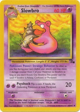 Slowbro 1999 Fossil Unlimited #43/62 Trading Card Lightly Played