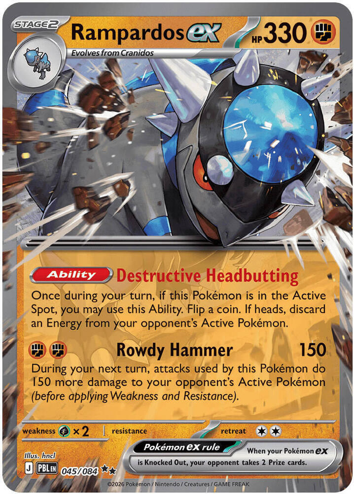 Rampardos ex #045/084 Pitch Black Near Mint