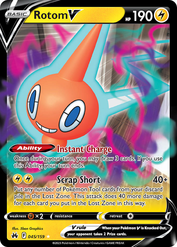 Rotom V #045/159 Crown Zenith 2023 Near Mint