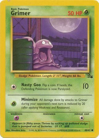 Grimer 1999 Fossil Unlimited #48/62 Trading Card Lightly Played