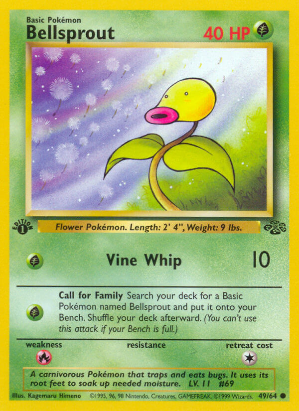 Bellsprout 1999 Jungle 1st Edition #49/64 Trading Card Near Mint