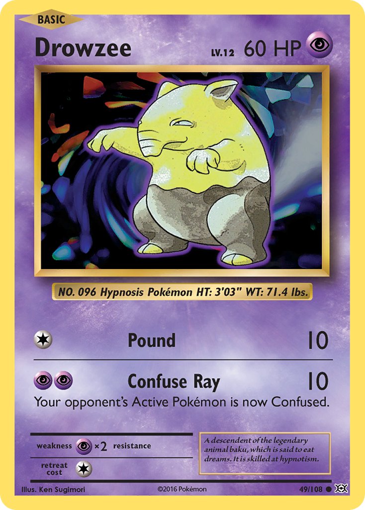 Drowzee 2016 Evolutions Evolutions #49/108 Moderadamente Jugado