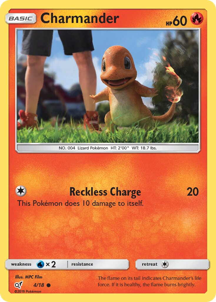 Charmander #4/18 Detective Pikachu 2019 Near Mint