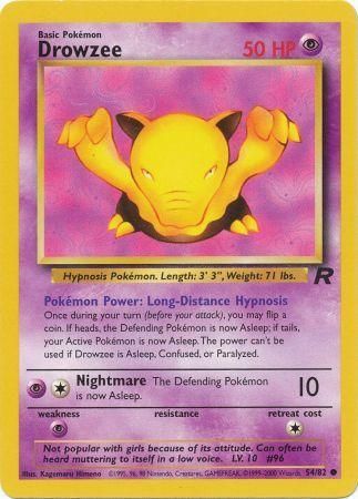 Drowzee 2000 Team Rocket Unlimited #54/82 Trading Card Lightly Played