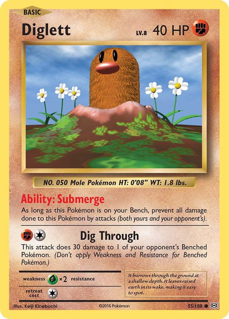 Diglett 2016 Evolutions Evolutions #55/108 Lightly Played