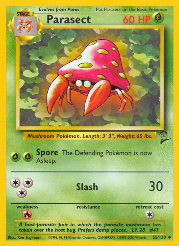 Parasect 2000 Base Set 2 #55/130 Trading Card Lightly Played