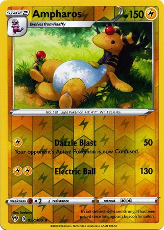 Ampharos #057/189 Oscuridad Incandescente 2020 Casi Nuevo