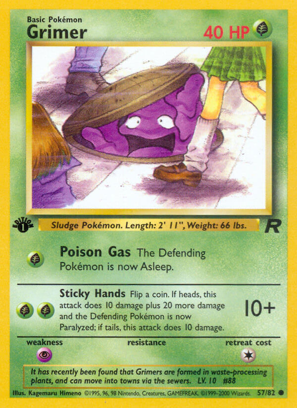 Grimer 2000 Team Rocket 1st Edition #57/82 Trading Card Near Mint